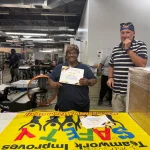 Alfreda holding Safety Award - One Year Accident Free